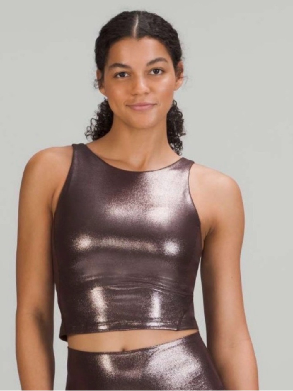 Lululemon Align High Neck Tank Top! Sz 4! Shine Radiate Foil French Press!